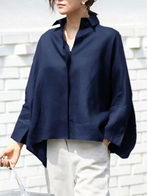 Women's long sleeved loose fitting shirt    女士长袖宽松衬衫