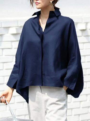 Women's long sleeved loose fitting shirt    女士长袖宽松衬衫