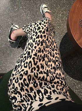 Leopard print high waisted slim fit skirt 豹纹高腰修身半身裙