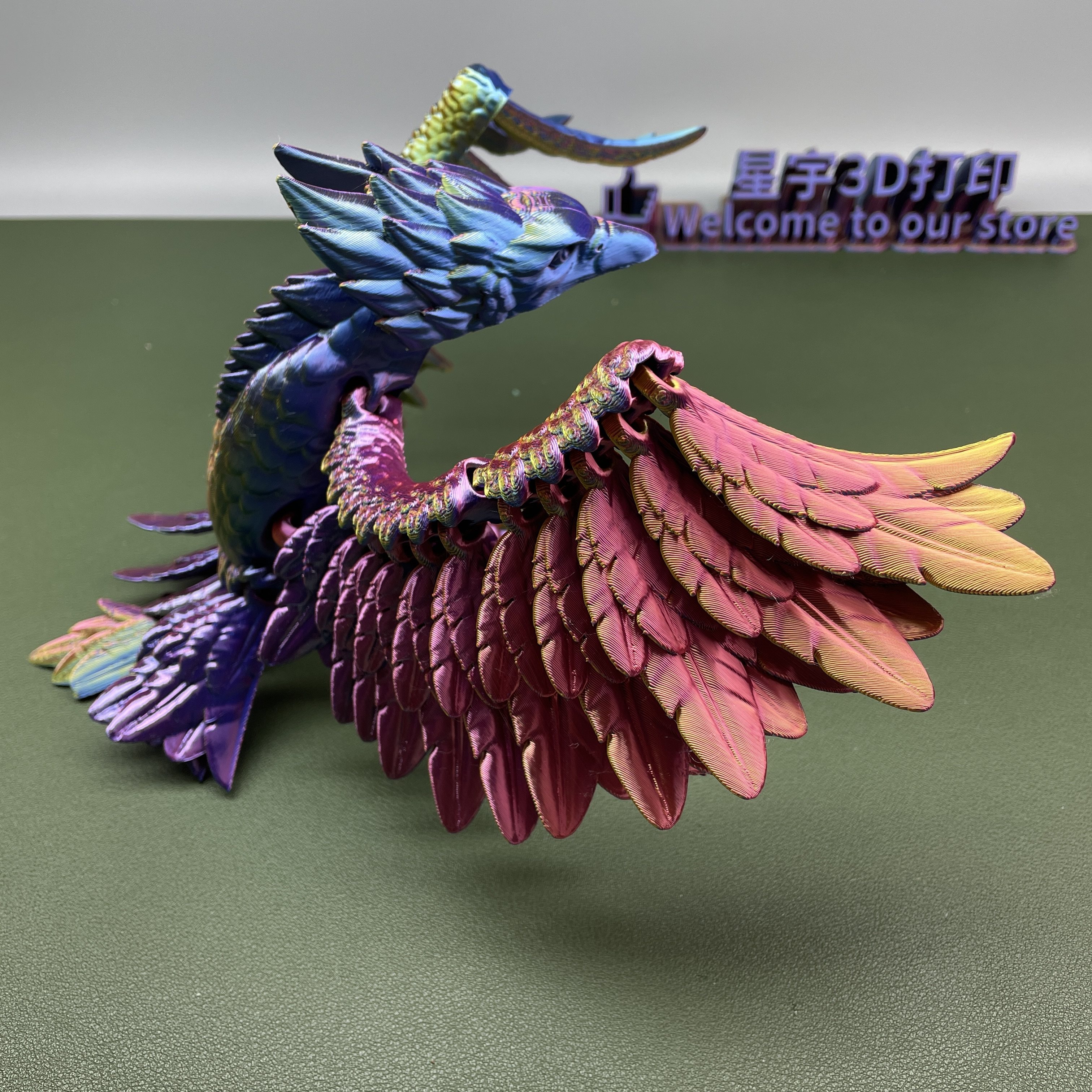 3D打印凤凰神鸟长生鸟关节摆件