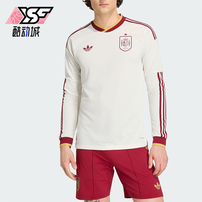 Adidas/阿迪达斯正品三叶草男士复古足球球衣舒适长袖T恤KA1957