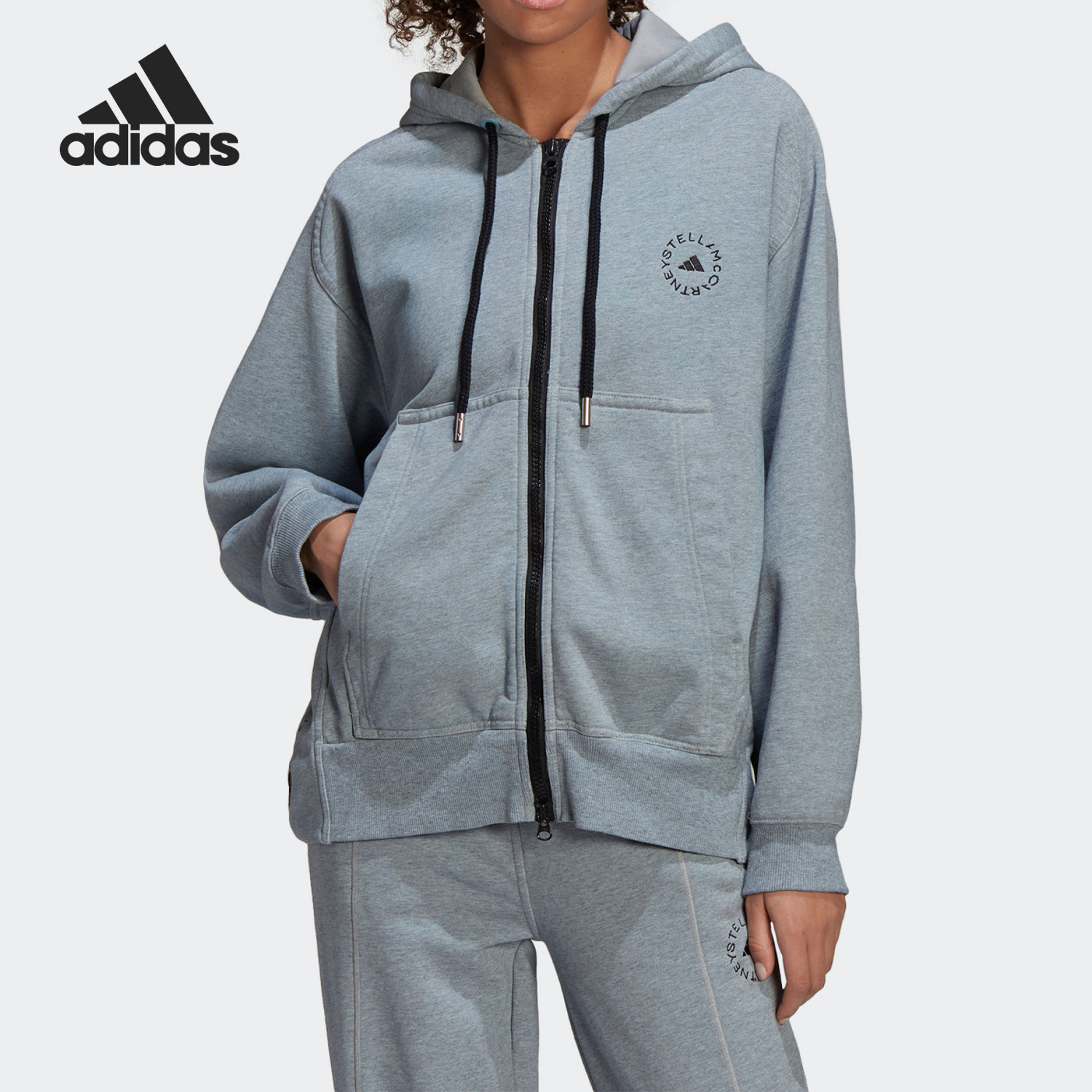 Adidas/阿迪达斯正品aSMC SW HD连帽女子运动茄克外套 HB7405