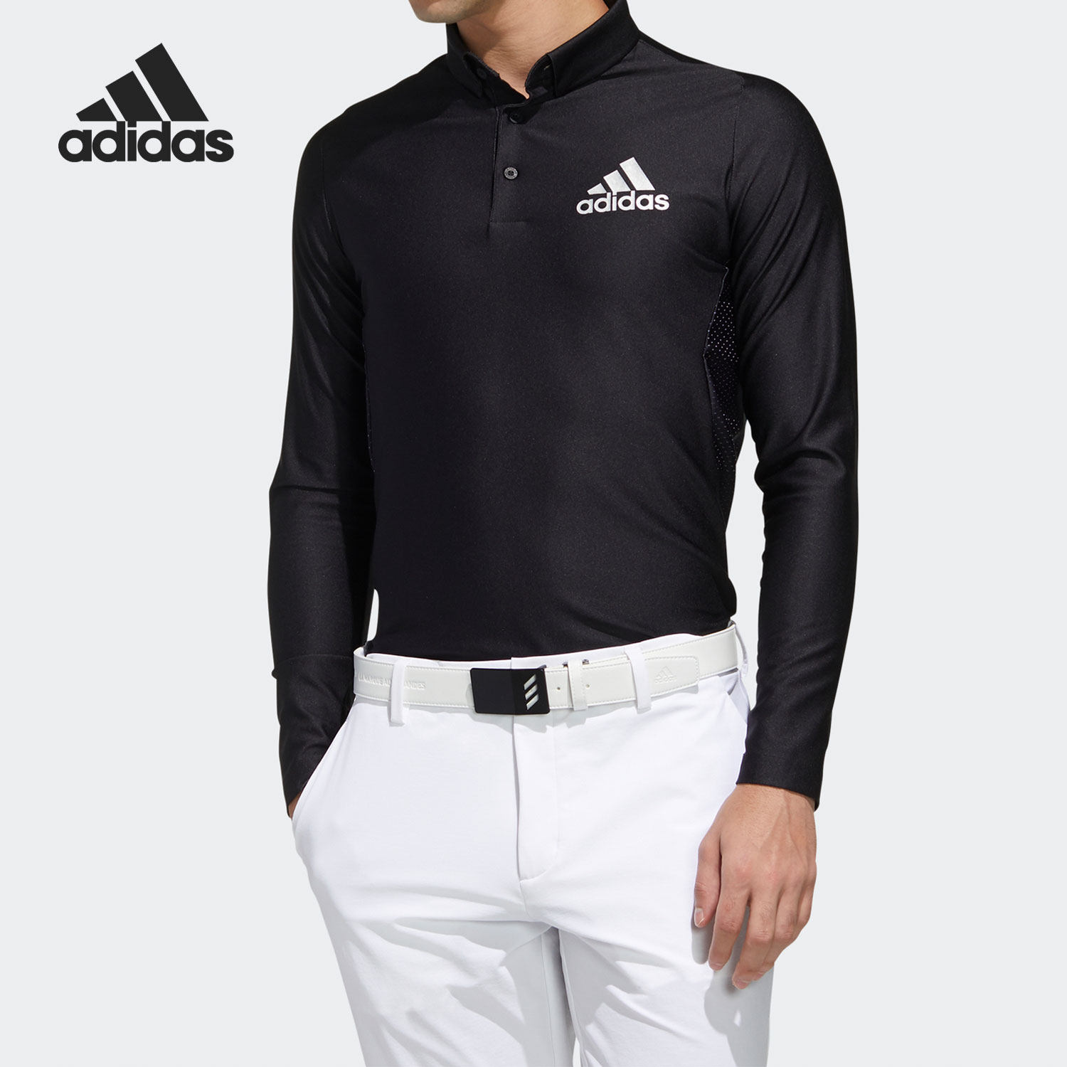 Adidas/阿迪达斯正品男子高尔夫反光运动长袖POLO衫 FJ3789,运动服/休闲服装,运动POLO衫,淘宝优惠券,粉丝福利购,淘宝优惠卷