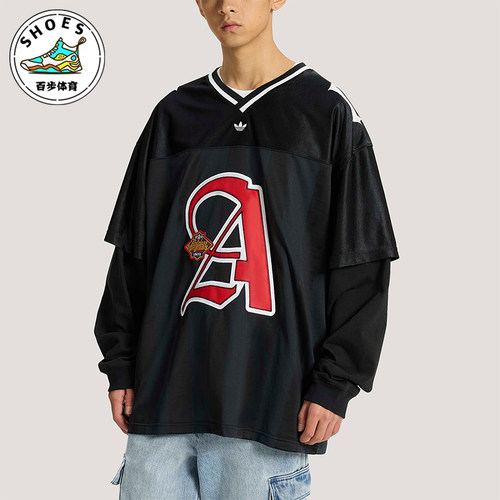 Adidas/阿迪达斯正品三叶草男士休闲运动经典长袖球衣T恤KS5328