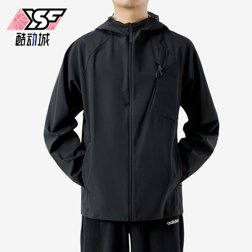 Adidas/阿迪达斯正品男女黑色防水保暖经典休闲夹克外套KG8959