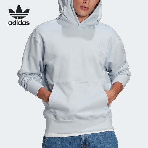 Adidas/阿迪达斯正品三叶草情侣款简约运动连帽套头衫 GN3383