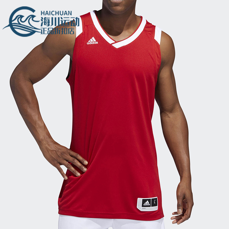 Adidas/阿迪达斯正品夏季男士针织吸湿排汗运动篮球T恤背心BQ7767