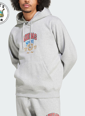 Adidas/阿迪达斯正品三叶草男士休闲针织宽松连帽日常卫衣IX6770