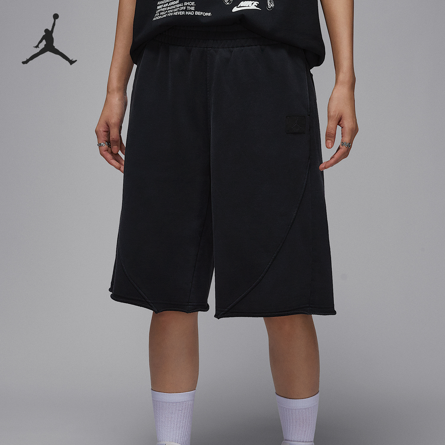 Nike/耐克正品JORDAN女士休闲宽松针织运动透气短裤IB9859-010