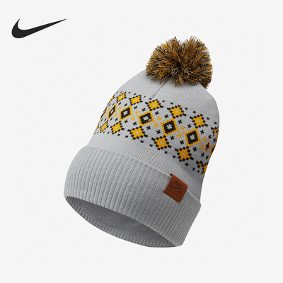 Nike/耐克正品印花图案男女同款时尚保暖绒线帽CK1776-012