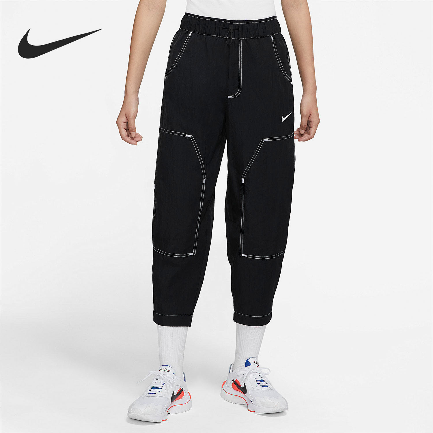 Nike/耐克正品2022新款女子梭织高腰工装九分裤 DM6210-010
