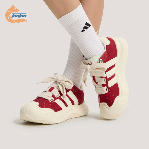 Adidas/阿迪达斯正品2026女士系带网球潮流厚底耐磨运动鞋KH7981