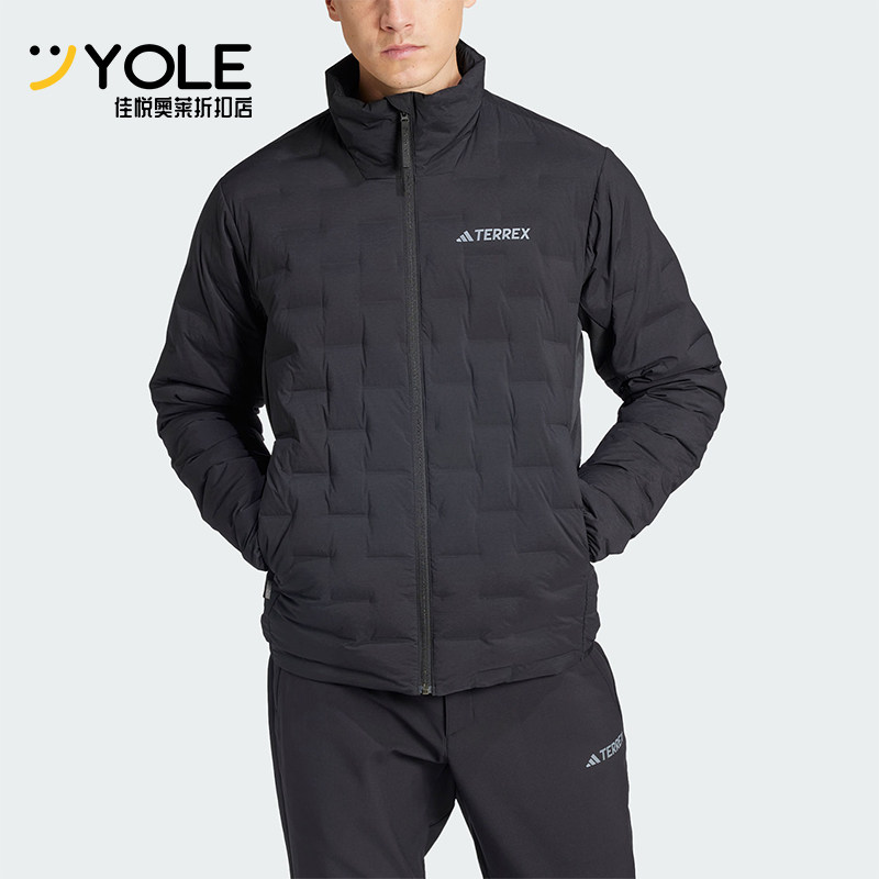 Adidas/阿迪达斯正品户外男士轻薄保暖运动鹅绒羽绒服IY0076 - 实物图