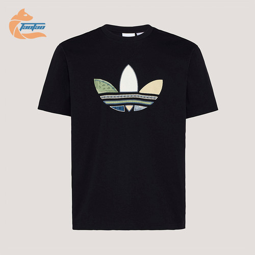 Adidas/阿迪达斯正品三叶草男士松弛感宽松经典日常印花T恤KW5671