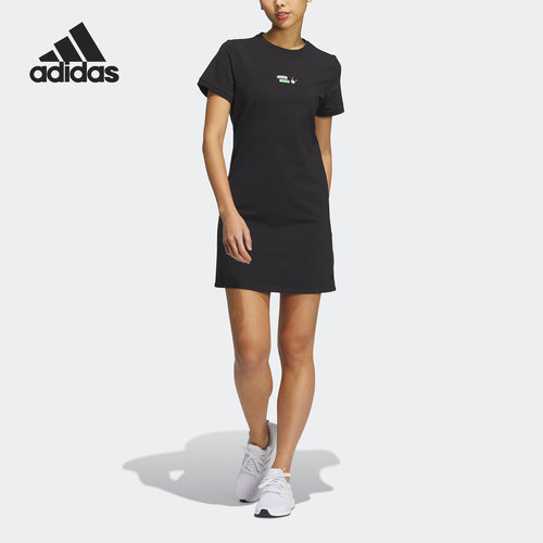 Adidas/阿迪达斯正品GFX DRESS女子运动休闲短袖连衣裙HY2866