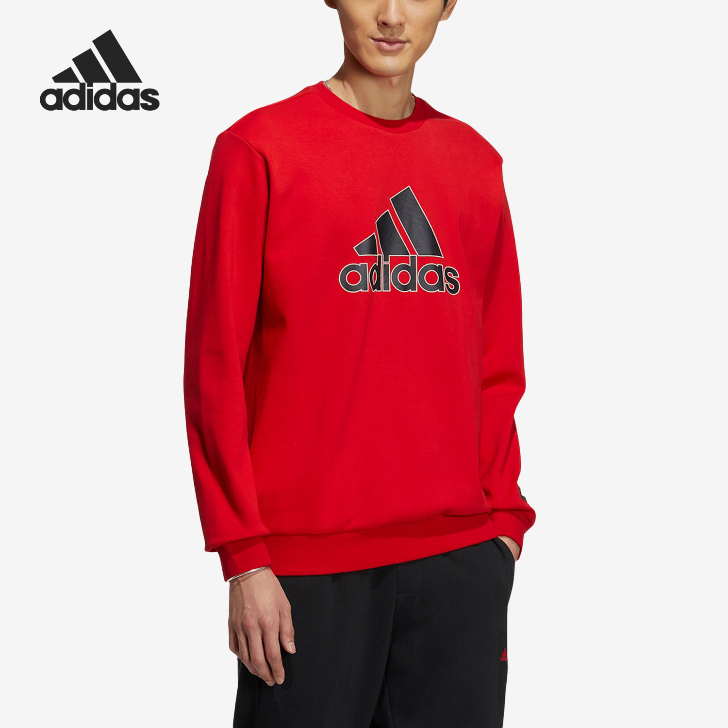 Adidas/阿迪达斯正品当季男子运动训练圆领卫衣HZ3025