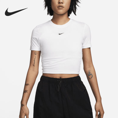Nike/耐克正品休闲女子运动透气短款修身短袖FB2874-100