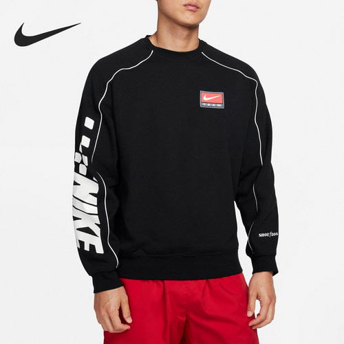 Nike/耐克正品休闲男士字母印花宽松运动长袖卫衣FB7261-010