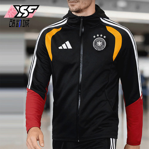 Adidas/阿迪达斯正品男士拉链训练条纹球员版足球外套JZ4581