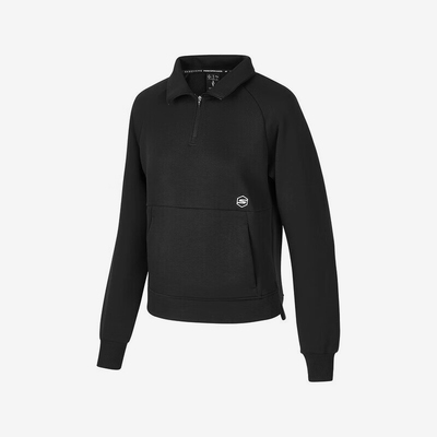 斯凯奇女士翻领运动宽松针织卫衣