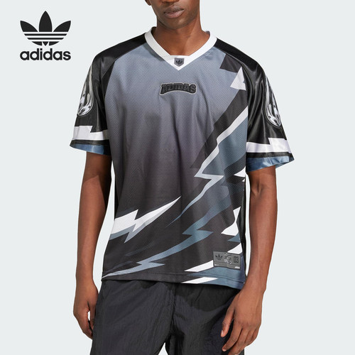 Adidas/阿迪达斯正品三叶草男士透气经典运动足球V领T恤JX1701