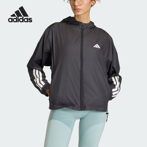 Adidas/阿迪达斯正品HYG WINDY女士运动拒水梭织健身夹克JX1872