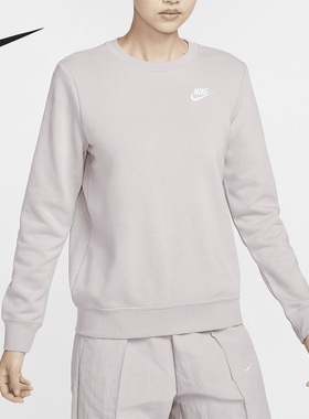 Nike/耐克正品休闲透气新款女士薄绒圆领柔软简约卫衣DQ5474-019
