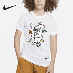 Nike/耐克正品当季新款大童运动休闲圆领短袖DX9534-100