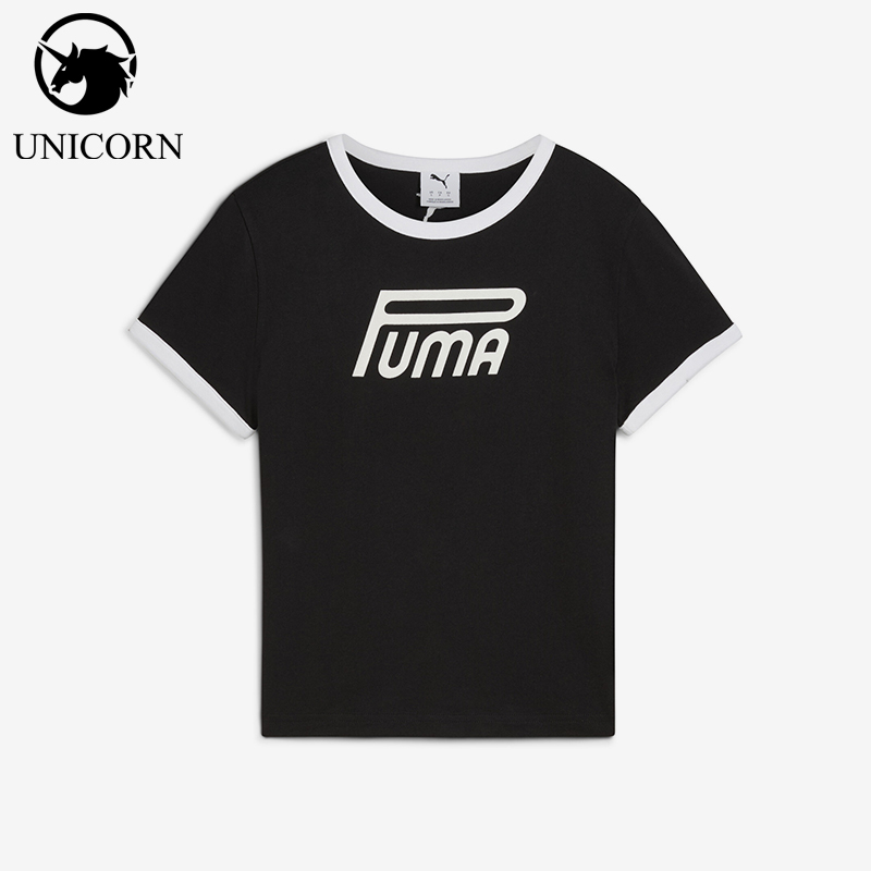 Puma/彪马正品2025 babytee女士圆领运动休闲针织短袖634053-01