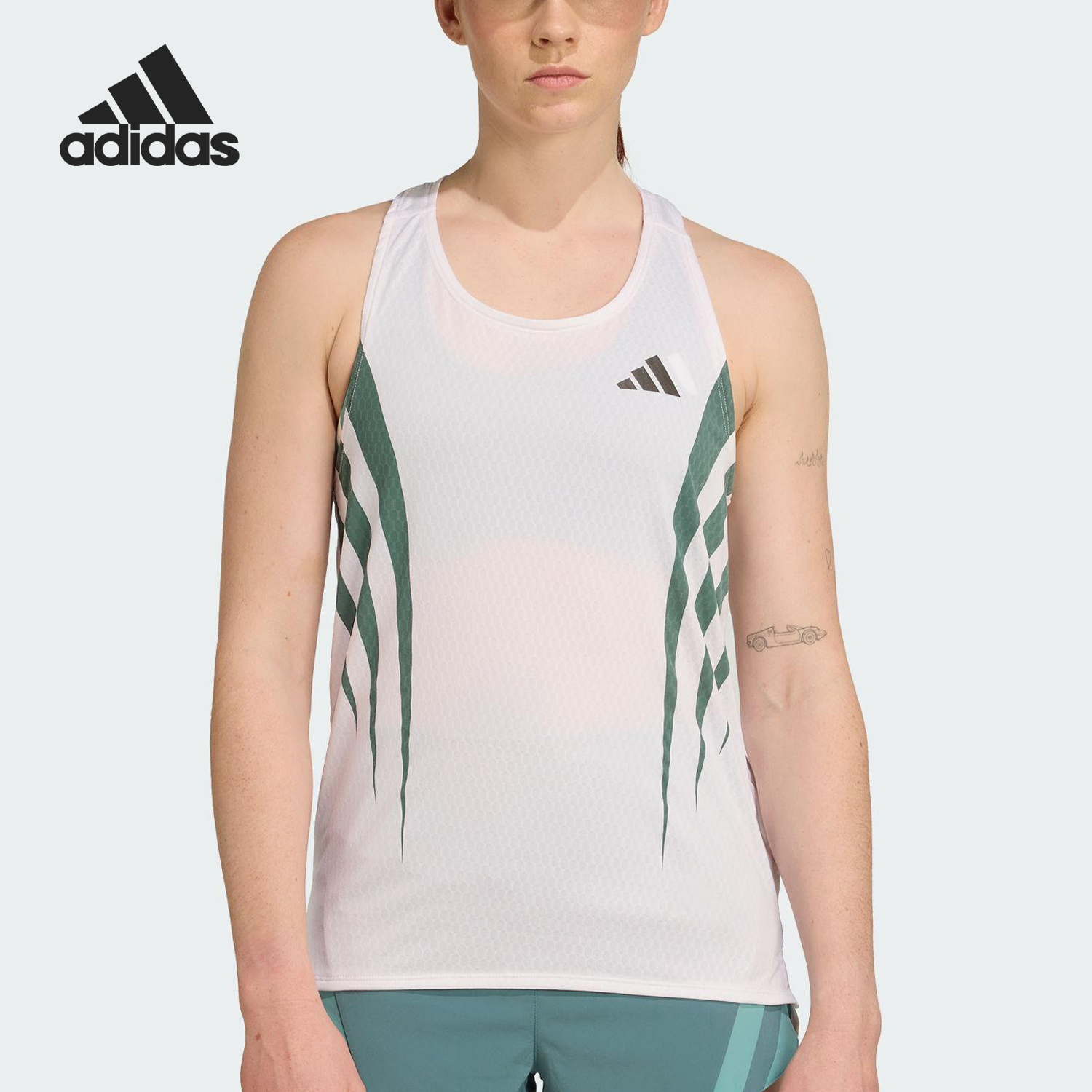 Adidas/阿迪达斯正品2025夏季款女士透气工字背跑步背心JZ8034