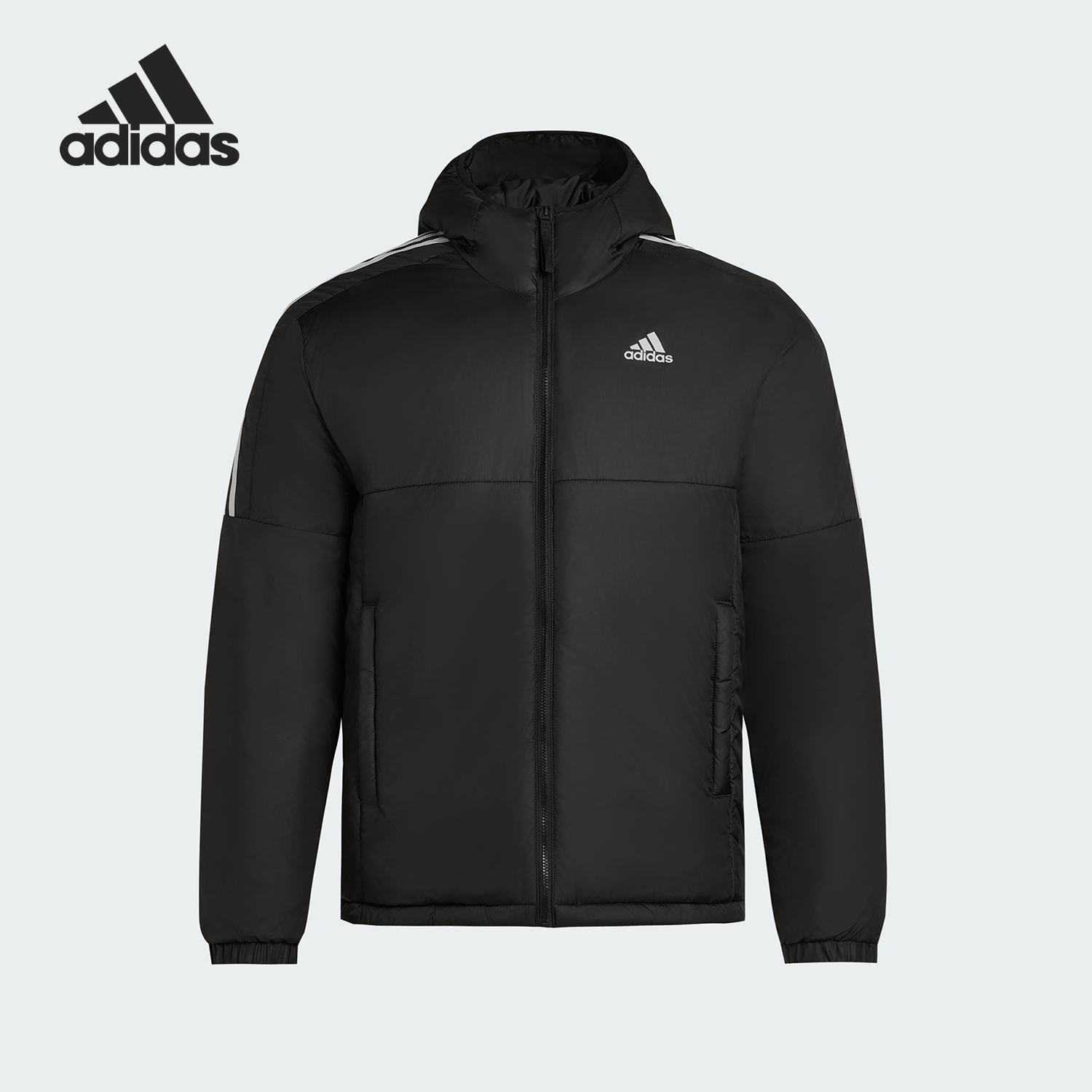 Adidas/阿迪达斯正品Essentials男士休闲连帽日常户外棉服KF6755