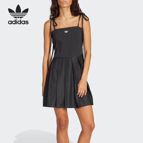Adidas/阿迪达斯正品三叶草女士方领潮流吊带运动连衣裙JW0115