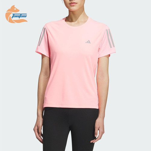 Adidas/阿迪达斯正品2025夏季女士圆领经典跑步训练短袖JZ2201