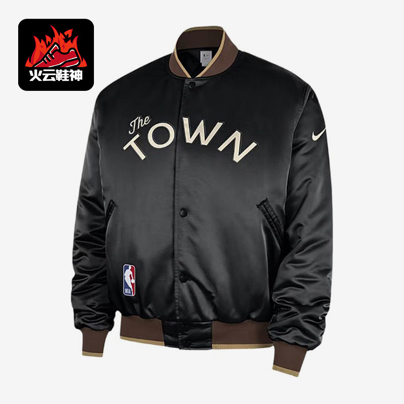 Nike/耐克正品NBA新款男黑棕色球类运动经典保暖棒球服HQ5764-010图片