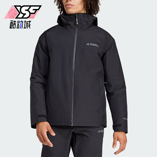 阿迪达斯男士连帽宽松休闲外套