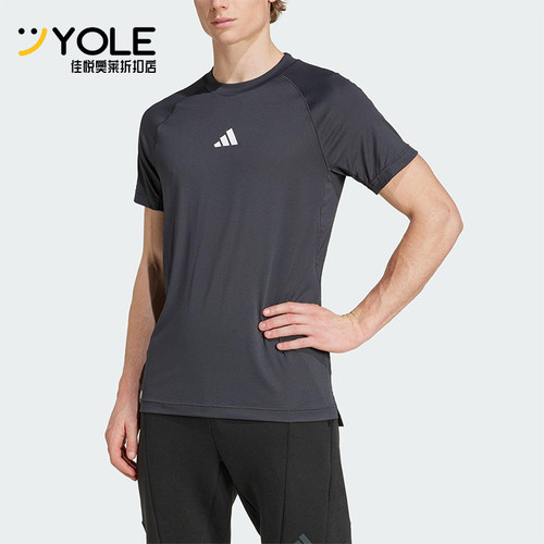 Adidas/阿迪达斯正品2025男士健身圆领经典训练运动短袖JY9511
