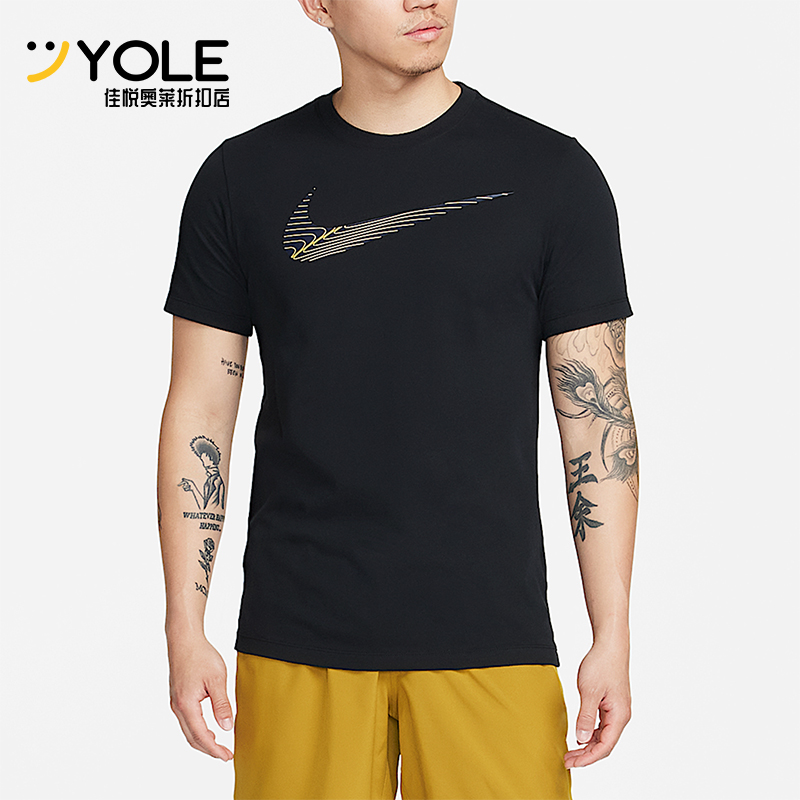 Nike/耐克正品2025男士耐穿圆领套头透气运动健身短袖FJ2465-010