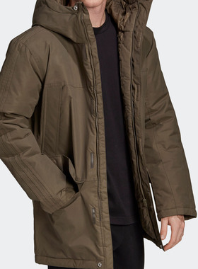 Adidas/阿迪达斯正品三叶草男子连帽保暖冬季运动棉服 ED5835