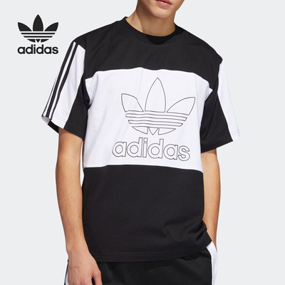 Adidas/阿迪达斯正品三叶草男子休闲运动圆领短袖T恤 DY6654