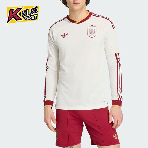 Adidas/阿迪达斯正品三叶草男士复古足球球衣舒适长袖T恤KA1957