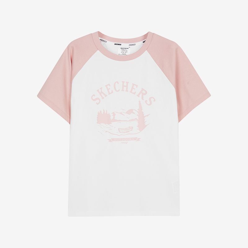 Skechers/斯凯奇正品2024新款儿童休闲清新透气简约短袖