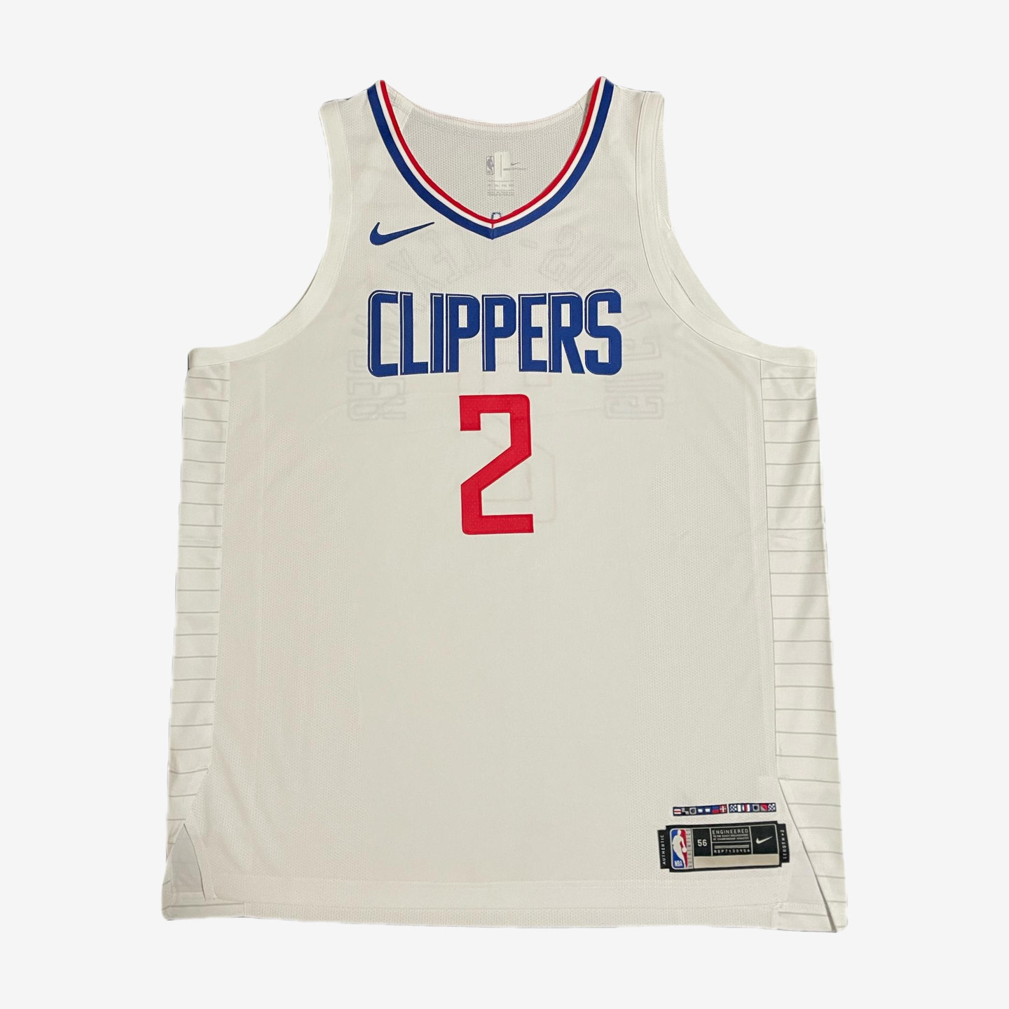 Nike耐克正品NBA快船队男透气V领无袖字母比赛服篮球CW3376-100