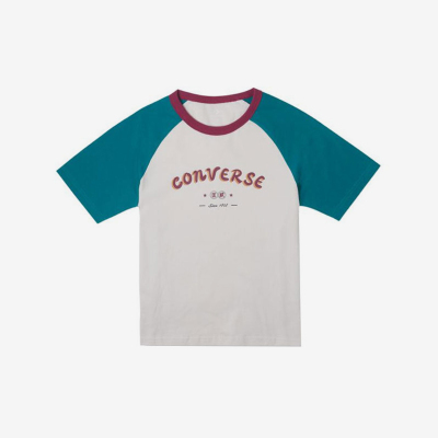 Converse/匡威正品夏季新款女子拼接经典复古短袖T恤10026176-A02