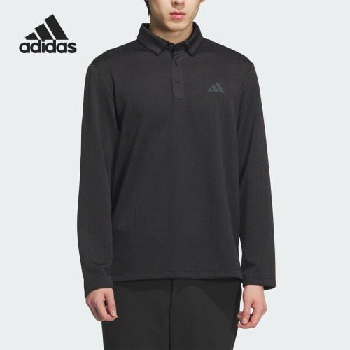 Adidas/阿迪达斯正品2025男士提花针织运动经典长袖POLO衫JN1232