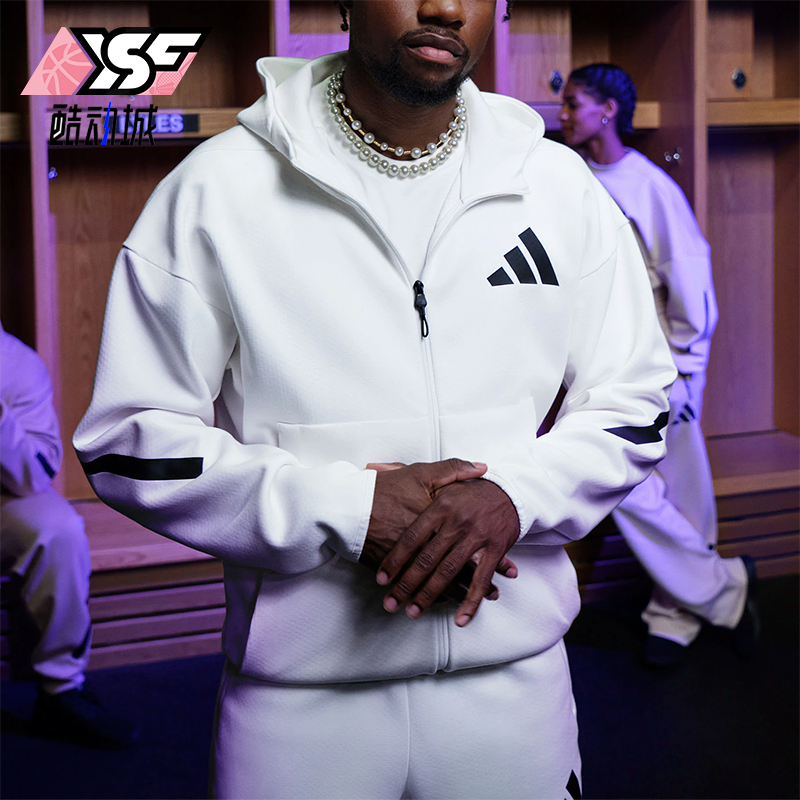 阿迪达斯男士简约保暖训练外套