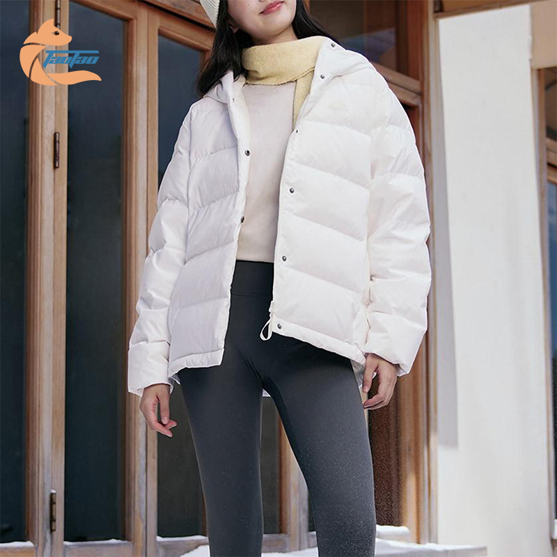 Adidas/阿迪达斯正品2025女士经典简约运动保暖连帽羽绒服KG3149