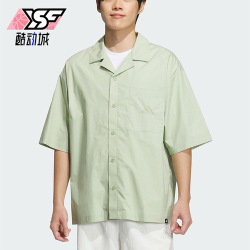 Adidas/阿迪达斯正品夏季男士宽松运动休闲经典翻领衬衫JL6056
