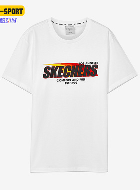 Skechers/斯凯奇正品夏季新款男子运动圆领休闲短袖T恤 L221M241