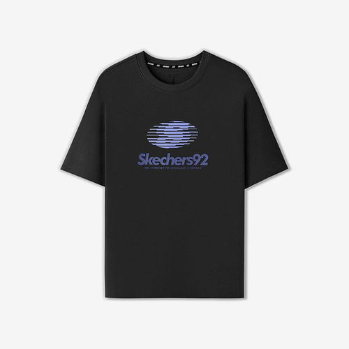 Skechers/斯凯奇正品夏季款男女同款印花圆领针织短袖T恤L225U049