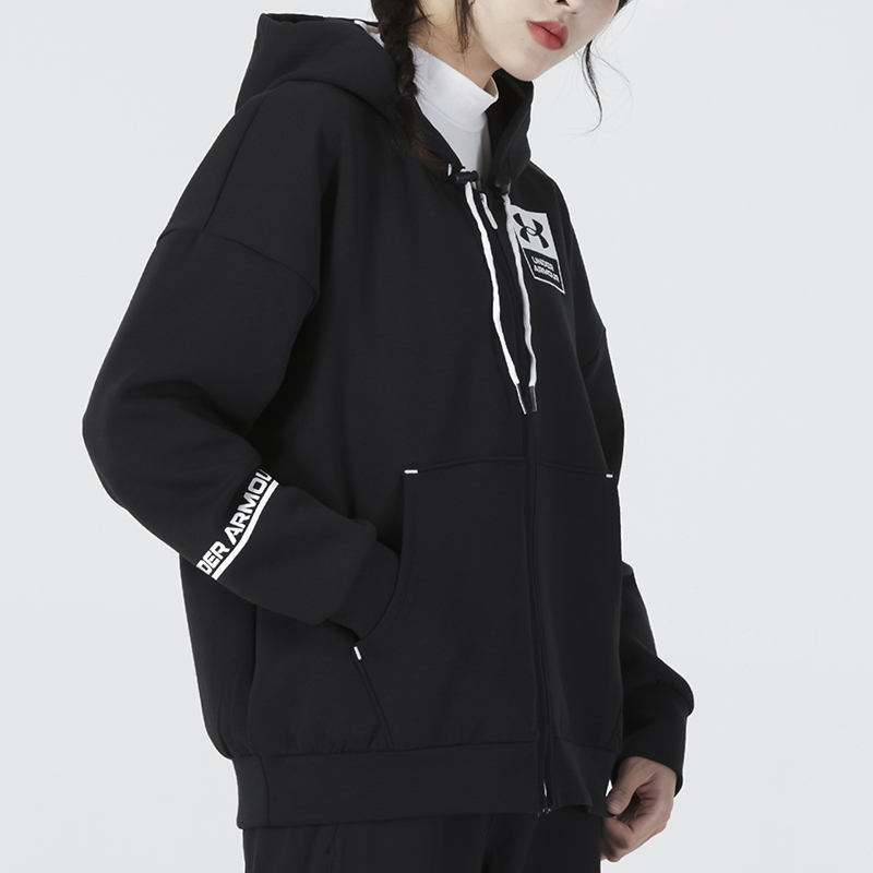 安德玛正品UA Summit女子健身训练运动外套拉链连帽夹克1369417